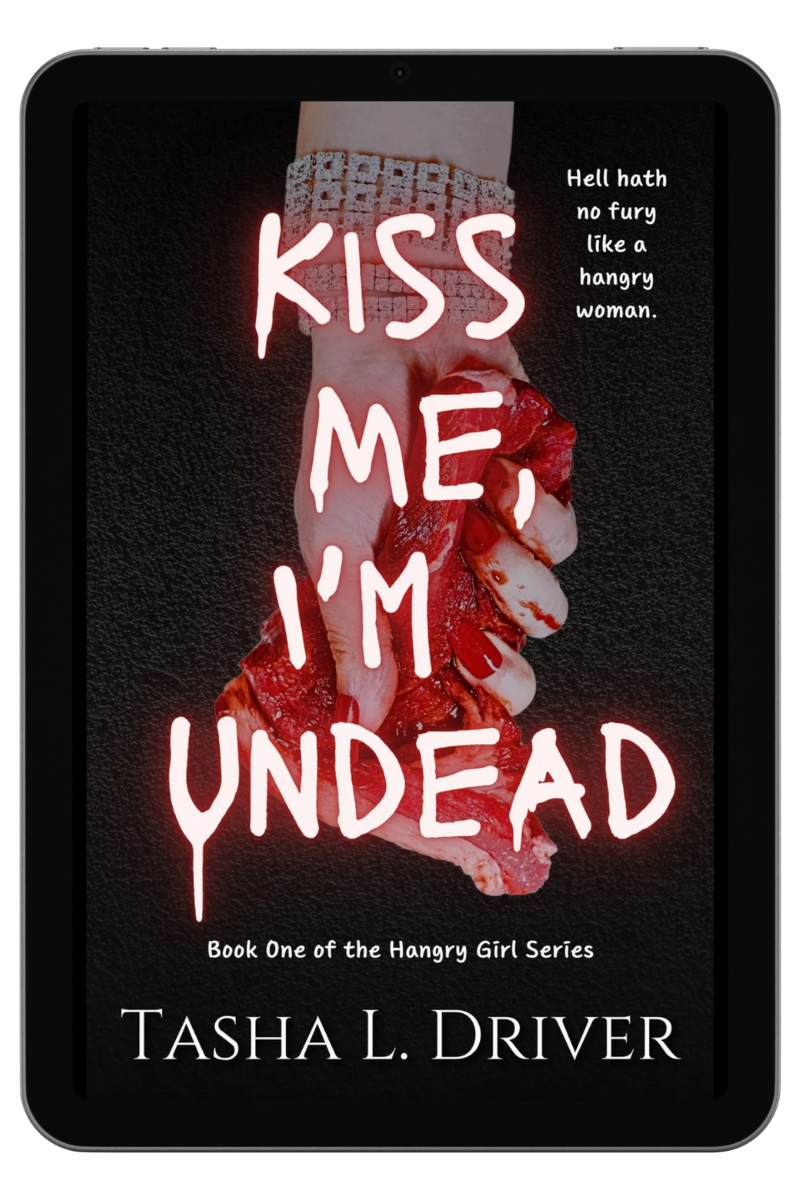 Kiss Me, I'm Undead book cover: a jeweled hand clutching raw meat